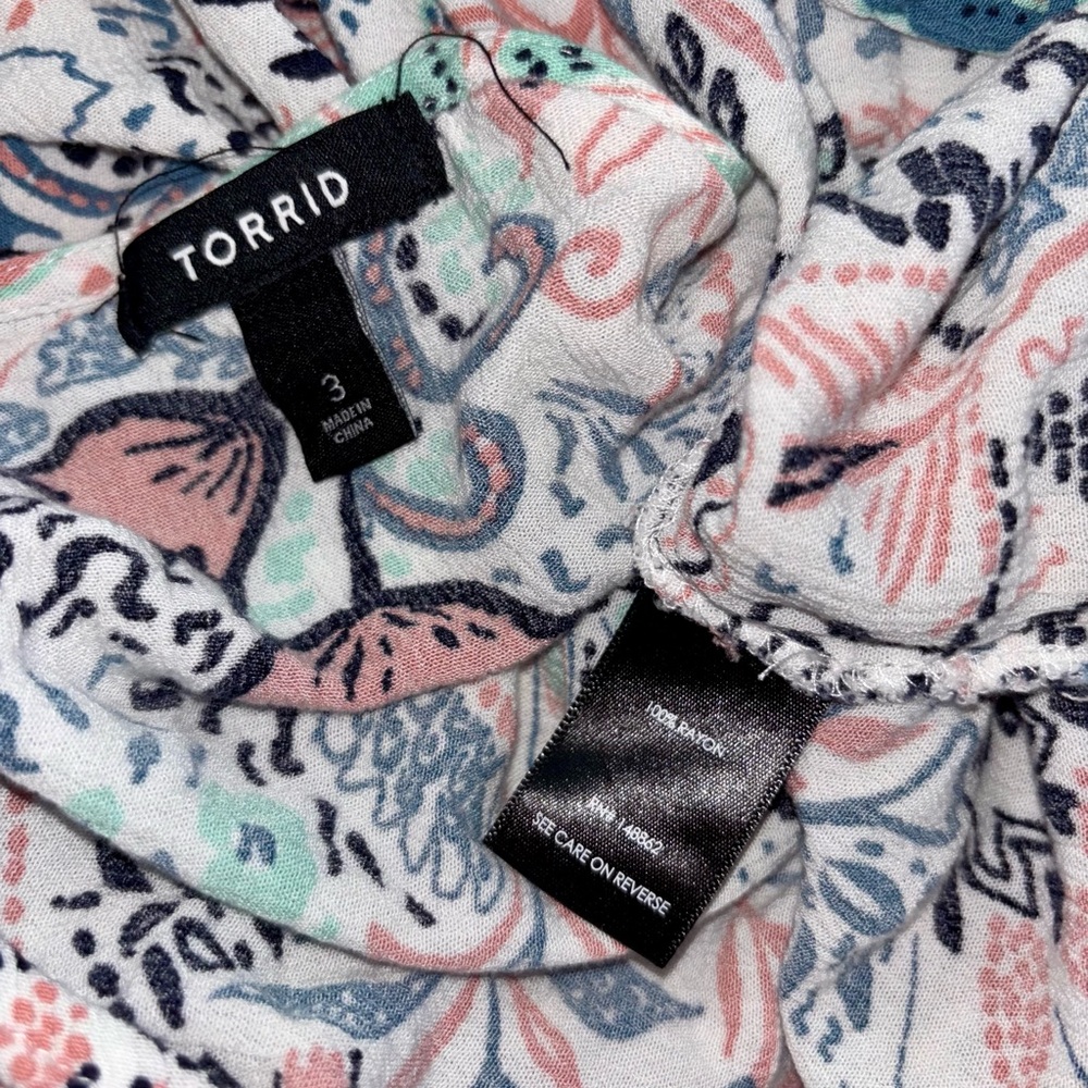 Torrid Boho Floral Paisley Drape Open Front Kimono Cardigan Size 3X - Picture 4 of 6